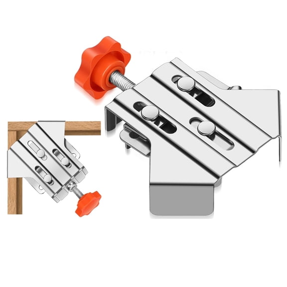 2 Pcs Multipurpose Stainless Steel 90 Degree Corner Clamp, T Shaped Right Angle Clamping for Woodworking Corner Clamps,2 * stainless steel right corner clamps,As Shown
