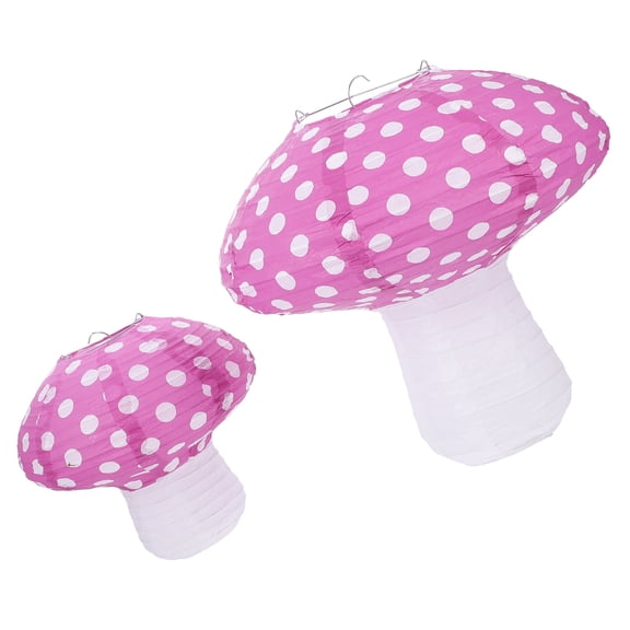 2 Pcs Mushroom Lantern Star Light Lanterns Ornaments for Kids Baby Child Purple