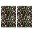 thumbnail image 1 of 2 Pcs Mushroom and Fern Black Pattern Funny Kitchen Towels, Microfiber Dish Towels, Kitchen Tea Towels Set 18" X 26", 1 of 6