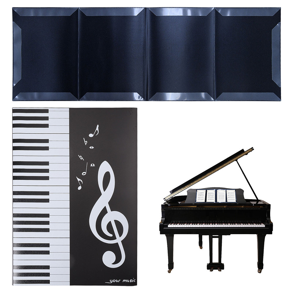 2 Pcs Music Sheet Folder Foldable Piano Music Folder Waterproof 6 Pages ...