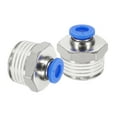 thumbnail image 1 of 2 Pcs NPT Push to Connect Air Fittings, Male Straight 6mm Tube OD x 1/2" NPT Thread Air Quick Connector, Blue, 1 of 7