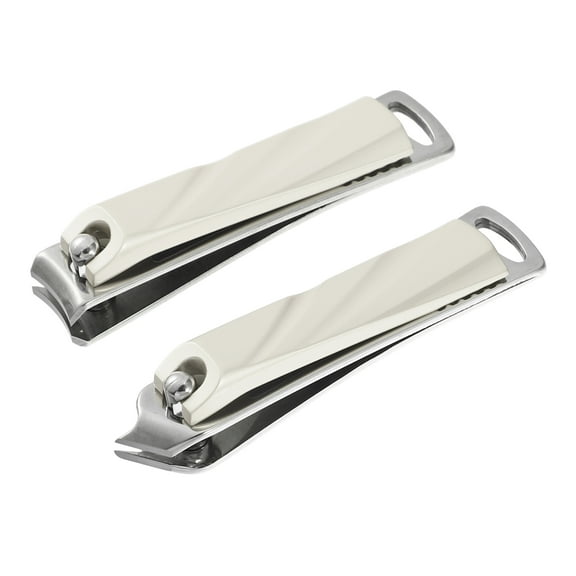 2 Pcs Nail Cutter Set for Men and Women Stainless Steel Gray