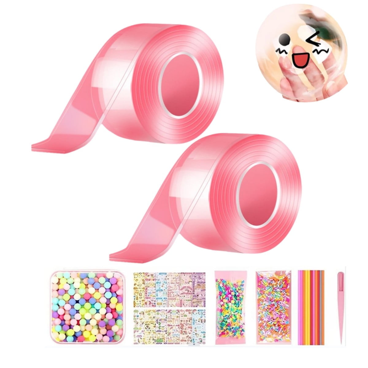 2 Pcs Nano Bubble Tapes Kit, Pink Nano Bubble Tape Toy Kit,Double Sided