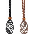 thumbnail image 1 of 2 Pcs Necklace Cord Empty Stone Holder, Hand-Woven Crystal Pendants Rope Adjustable Quartz Raw for DIY Jewelry Making(Brown, Black), 1 of 4