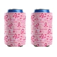 thumbnail image 1 of 2 Pcs Neoprene Beer Can Cooler Insulated Collapsible Beer Sleeve Breast Cancer Awareness Soda Beer Can Covers for Energy Drink & Beer, 1 of 3