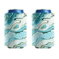 thumbnail image 1 of 2 Pcs Neoprene Beer Can Cooler Insulated Collapsible Beer Sleeve Marble Abstract Blue Soda Beer Can Covers for Birthday Party Wedding, 1 of 3