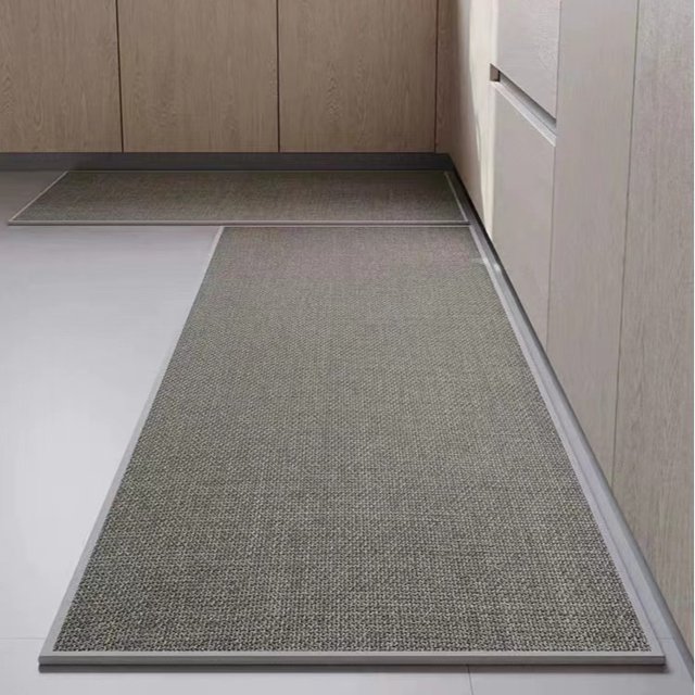 2 Pcs New Washable Nonslip Kitchen Rug Faux Sisal Running Rug Faux