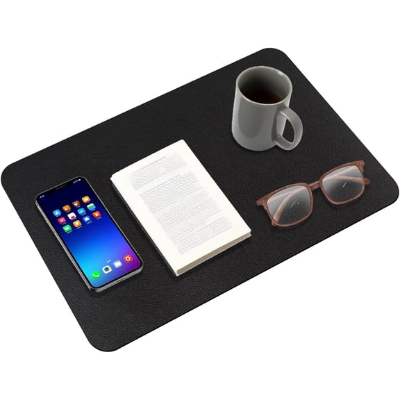 2 Pcs Nightstand Mat 1.8mm Thick, Double-Sided Use Waterproof Nightstand Leather Protector, 15.8" x 23.6" Bedside Table CoverProtect Nightstands Coffee Tables Dresser Tables from Liquids Dirt
