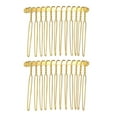 thumbnail image 1 of 2 Pcs No Slip Hair Side Combs Accessories, Metal, Gold Tone, 2", 1 of 5
