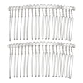 thumbnail image 1 of 2 Pcs No Slip Hair Side Combs Accessories, Metal, Silver Tone, 3", 1 of 5