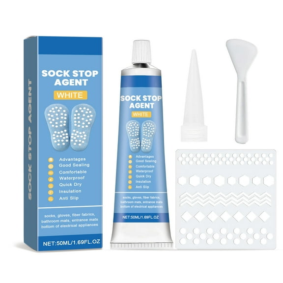 2 Pcs Non-Slip Sock Adhesive 50ml - Strong Grip Glue for Stockings & Heels, Long-Lasting Anti-Slip Solution, Washable & Safe for Sports, Home & Office Use