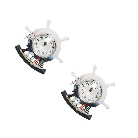 2 Pcs Non Ticking Wall Clock Swing Mantel Decorative