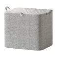 thumbnail image 1 of 2 Pcs Non-Woven Fabric Storage Box Square Storage Box with Zipper Gray Fishbone Storage Bin with Lid Foldable Clothes Quilt Organizer for Cabinet Bedroom Indoor, 1 of 3