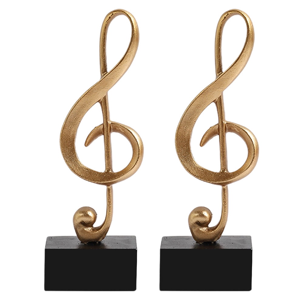 2 Pcs Note Model Crafts Music Note Statue Music Note Figurines Office