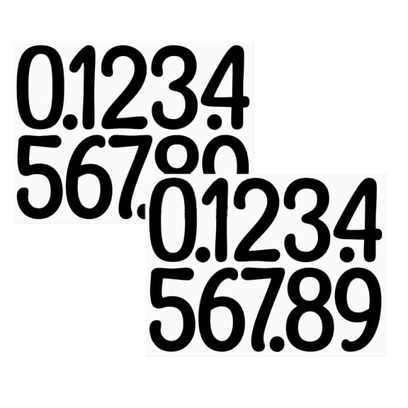 2 Pcs Number Stickers, 4" Waterproof Mailbox Number Label, Consecutive Numbers 0-9, Self-Adhesive and Residue-Free, Ideal for Mailboxes, Storage Boxes, Organizers, Cabinets and More, Art Text Black