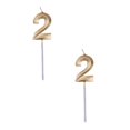 thumbnail image 1 of 2 Pcs Numeral Birthday Candles Birthday Candles Gold Birthday Cake Candles Number Candles Cake Topper Decoration for Cake Decoration Birthday Parties Wedding Anniversary Celebrations, 6.3", Gold 2, 1 of 5