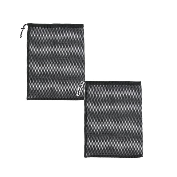 2 Pcs Nylon Mesh Drawstring Bag, Equipment Storage Ditty With Cord Lock Closure for Toys, Balls, Laundry 10x12"