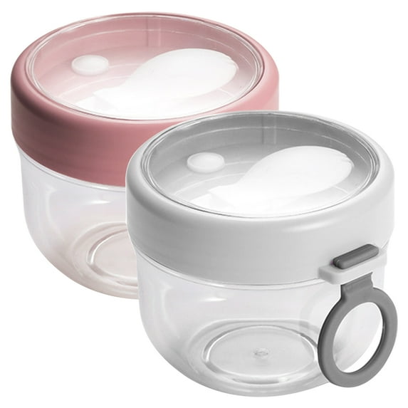 MERRYHAPY 2Pcs Assorted Color Overnight Oats Jars with Leak Proof Lids for Storage and Travel