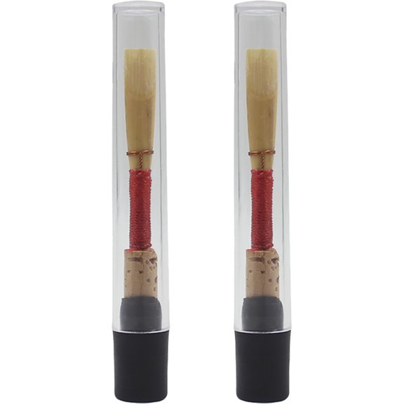 2 Pieces Natural Oboe Reeds with Black Whistle and 3 Extra Reeds for Beginner Oboe Players