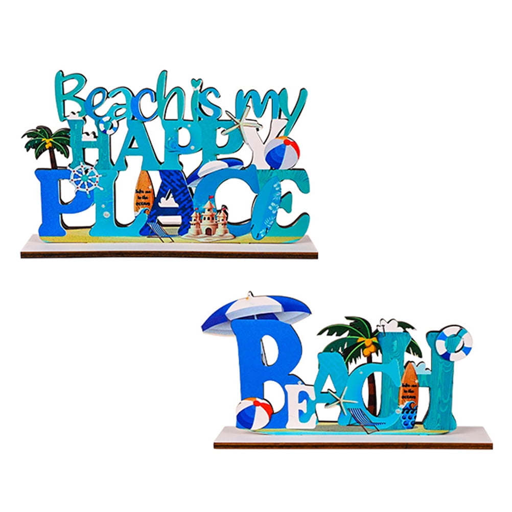 2 Pcs Ocean Alphabet Desktop Ornaments Party Supplies Summer ...