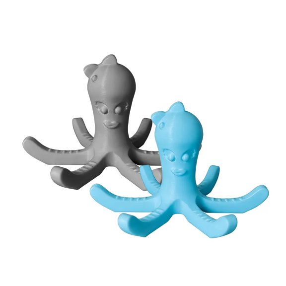 2-Piece Octopus Cup Drying Rack, Non-Slip Cup Holder and Storage Stand, Multifunctional Kitchen Organizer - Grey & Blue