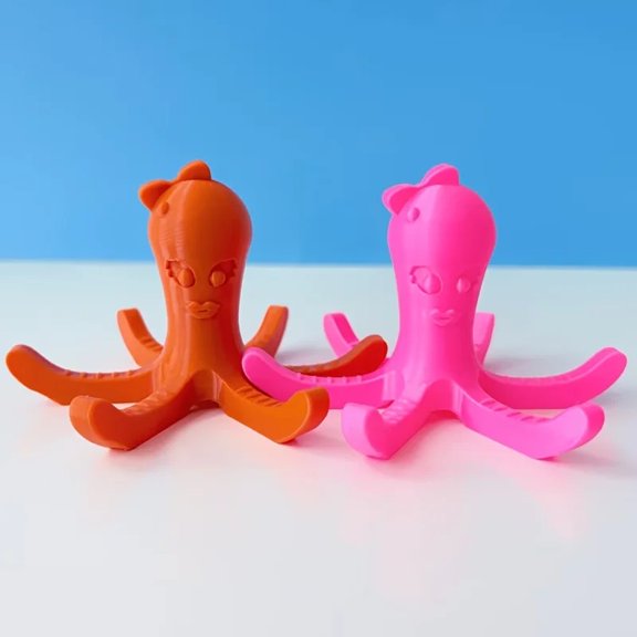2 Pcs Octopus cup drain rack improves drying efficiency, anti slip base, multifunctional cup storage rack - Orange & Pink