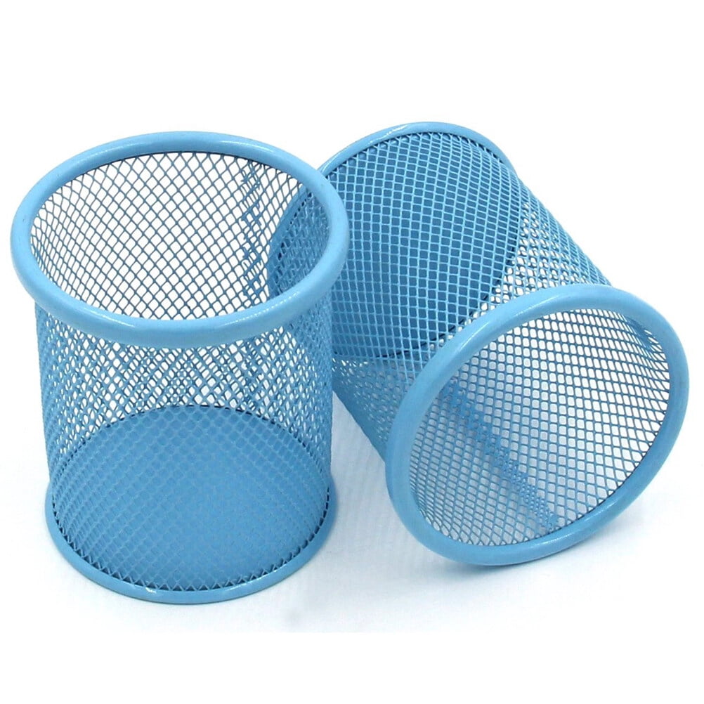 2 Pcs Office Supplies for Desk Metal Pencil Sciscissors Pencil Cup