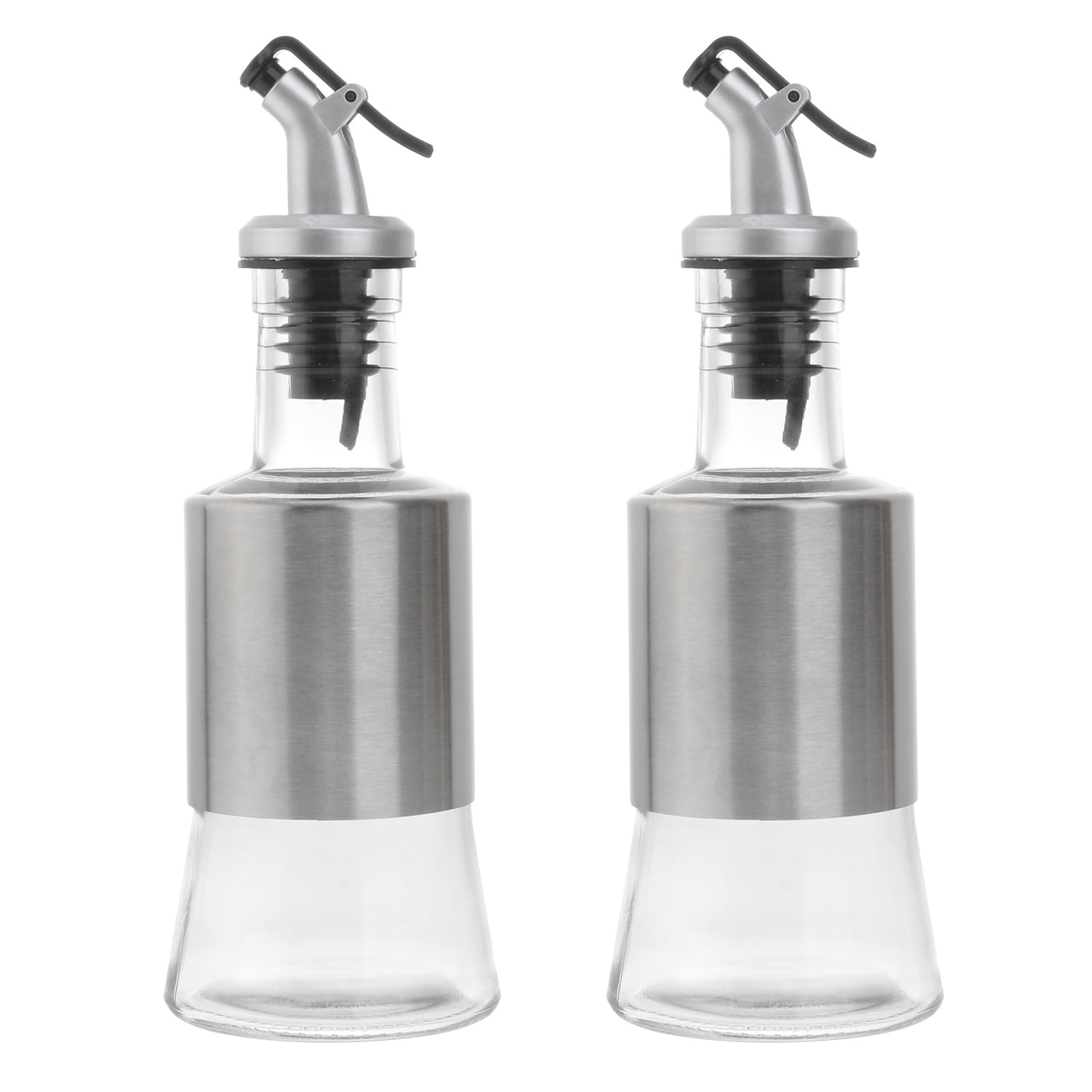 2-Pack 200ml Glass Oil Bottles for Kitchen Seasoning, Storage Jars for Cooking Oils and Vinegar