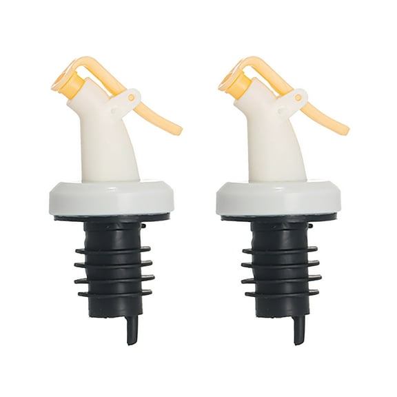 2 Pcs Oil Pour Spouts, Olive Oil Vinegar Wine Dispenser with Leak-Proof Cap, Oil Bottle Stopper Pourer Plastic Silicone Oil Bottle Pourer Dispenser for Kitchen and Bar