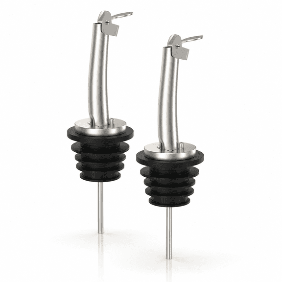 2 Pcs Oil Spout Liquor Pourers Bottle Spout Speed Pourer Olive Oil and Vinegar Stopper Spout for About 3/4" Bottle Mouth,with Flip Top
