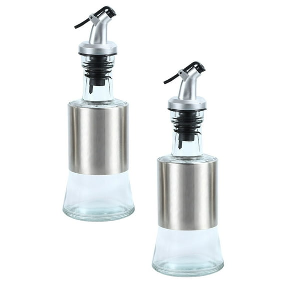 2 Pcs Olive Oil Glass Dispenser Bottle for Spray Sprayer Kitchen Vinegar Tanker Lecythus Stainless Steel Lead-free