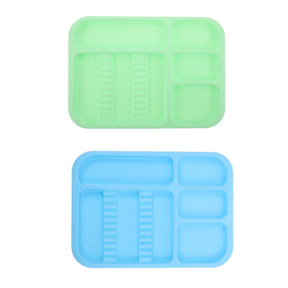 2 Pcs Oral Compartment Tray Food Tray Plate for Dentist Oral Instrument Plates Dentist Tool Tray
