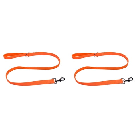 2 Pcs Orange Heavy Duty Dog Leash 70.8 Inch with Traffic Dual Handles, Padded Double Lead for Large Medium Dogs, Reflective Control Training Safety Walking, Pet Supplies