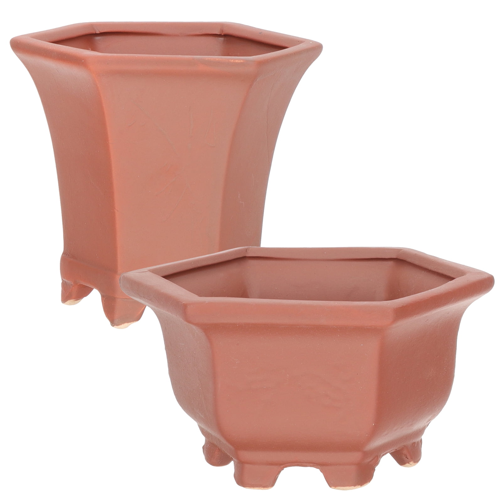 2 Pcs Orchid Pot Indoor Plant Pots Red Clay Planter Vintage Container