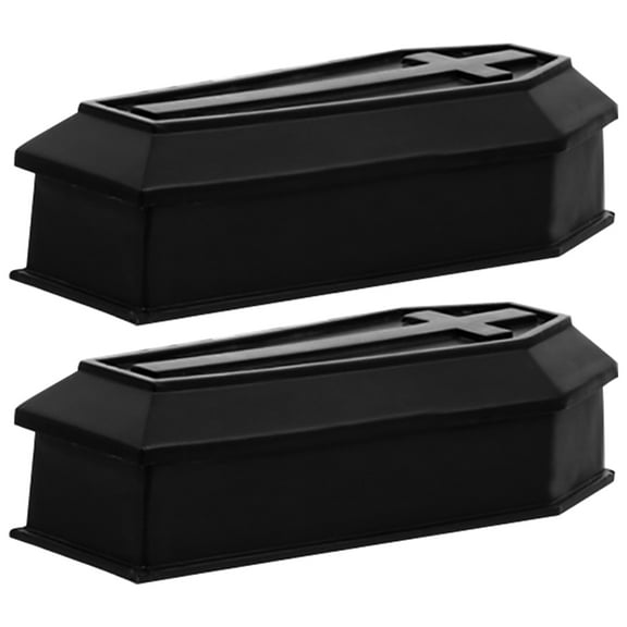2 Pcs Ornament Decor for Table Snack Serving Tray with Lid Halloween Adornment Haunted House Prop Simulation Coffin