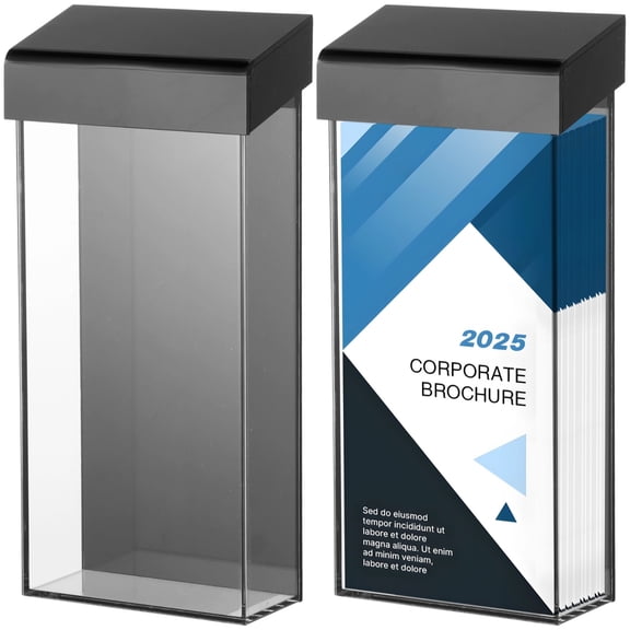 2 Pcs Outdoor Brochure Holders, Wall Mount, Weather-Resistant Pamphlet Literature Boxes with Lid, Acrylic Envelope Displays for Advertising, 11.1 x 2 x 9.8 Inches