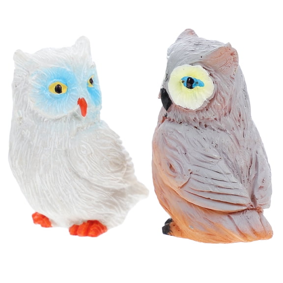 GOOHOCHY Set of 2 Lifelike Resin Owl Figurines for Garden Decor, Cute Miniature Outdoor Statues to Your Yard