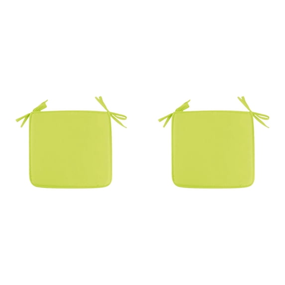 2 Pcs Outdoor Chair Pads 15.74 x 15.74 Inch for Dining Chairs, Square Seat Cushion with Strap for Bistro Barstool Garden Furniture, Washable Patio Cushions, Outdoor Seating Furniture, Yellow