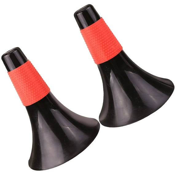 Black PP Material Training Cones with Trumpet Ideal for Football Obstacle Courses 2 Pcs