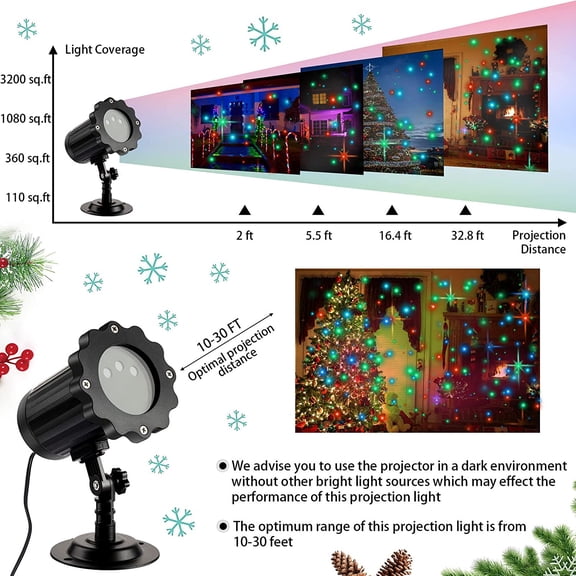 2 Pcs Outdoor LED Projector Star RGB Motion Garden Projection Lights Waterproof Landscape Projector for Party Summer Yard Garden Decor(Starry,Black Shell, 3 Color Light)