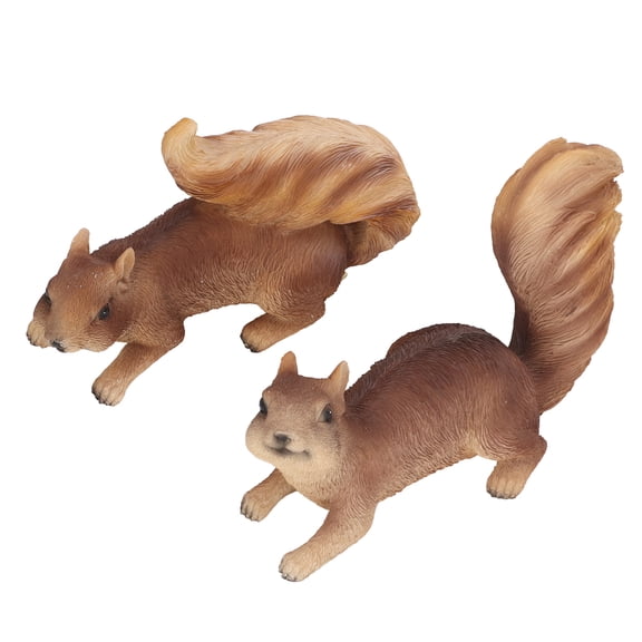 2 Pcs Outdoor Resin Squirrel Statues Garden Tree Figurines Patio Yard Art Decor (10.2 in / 26 cm)