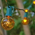 thumbnail image 1 of 2 Pcs Outdoor String Lights Globe String Lights 1.5 Inch E12 Bulbs 25 Foot Green Wire C7 Strand Yellow, 1 of 3