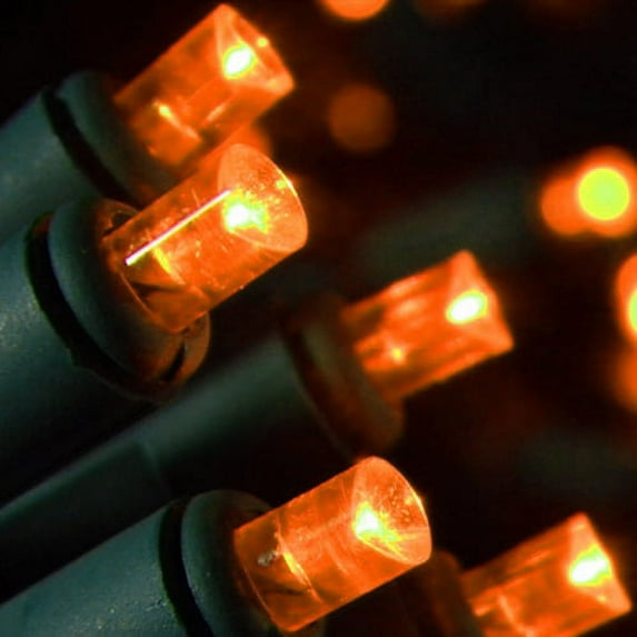 2 Pcs Outdoor String Lights String Lights Commercial Grade LED Wide Angle Bulbs 24 Feet Orange