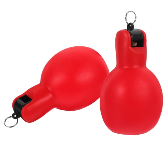 2 Pcs Outdoor Whistle Basketball Safety Emergency Squeeze Convenient Small Red Pvc Travel