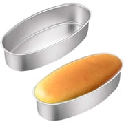 2 Pcs Oval Cheesecake Pan8 Inch Aluminum Bread Loaf Pan,Non-stick Bread Baking Pan Bakeware,Homemade Cake Mold for Oven and Instant Pot Baking