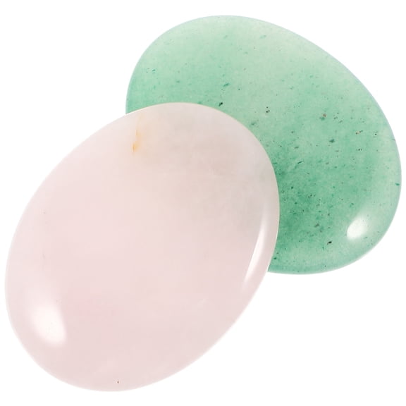 2 Pcs Oval Crystal Stone Home Decors Desktop Decoration Office