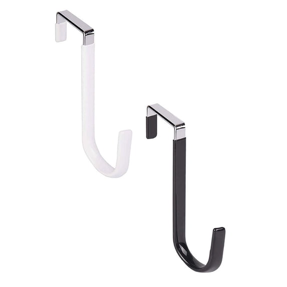 2 Pcs Over The Door Hook, Rubber Over the Door Hanger, Door Hooks for Towel, Robe, Coat and Keys Heavy Duty Single Towel Robe Rack