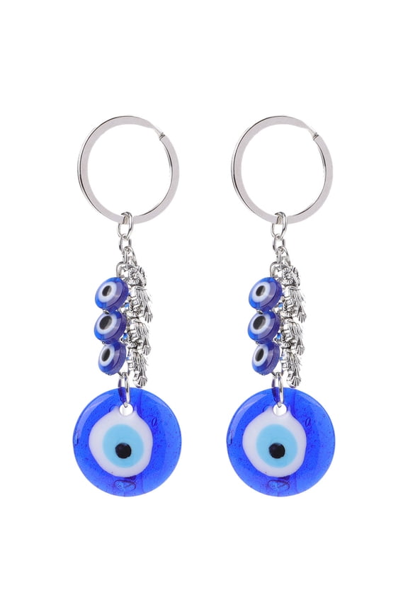 2 Pcs Owl Key Holder Good Luck Charms Blue Eye Stand Giant Button