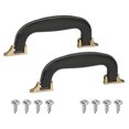 thumbnail image 1 of Uxcell Leather Luggage Handle, Replacement Strap Handle for Handbag Black, Bronze 2 Count, 1 of 7