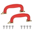 thumbnail image 1 of Uxcell Leather Luggage Handle, Replacement Strap Handle for Handbag Red, Bronze 2 Count, 1 of 7